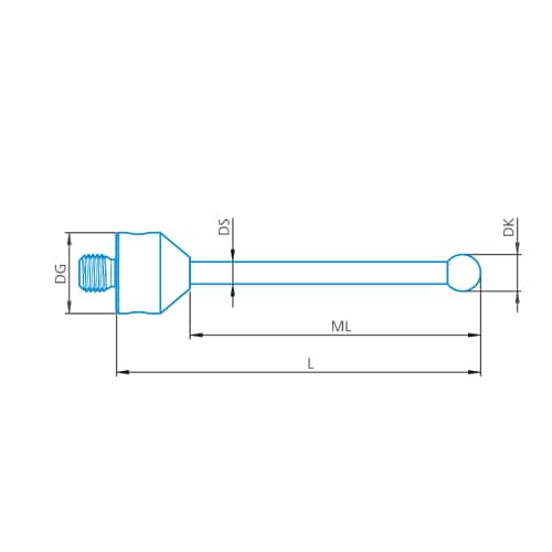 Taster gerade M5, DK3 L25 Produktbild Front View L