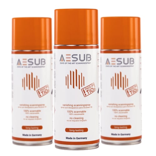 AESUB Orange - Scan-Zeit ca. 4-8 h, Schichtdicke 2-6 &mu;m, Sublimationszeit 12-24 h, 12 Dosen Produktbild