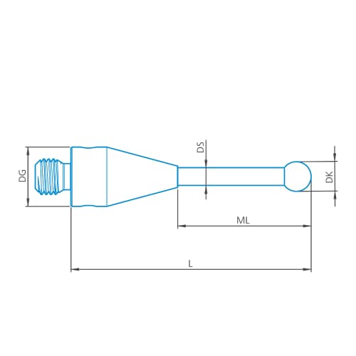 Taster gerade M3 XXT, DK2 L60 Produktbild Front View L