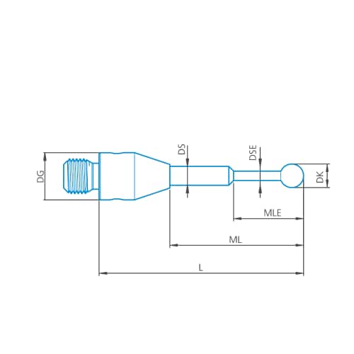 Taster abgesetzt M3, DK0,8 L19 Produktbild Front View L